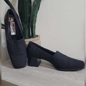 Vintage Nicole Club Women Black Stretch Chucky Heel 7M Casual Y2K